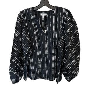 MASAI COPENHAGEN Beatriz Scrunch Sleeve Cotton Blouse Size Medium New